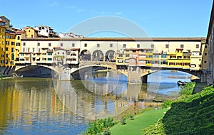 Rio Arno and Ponte Vecchio in Florence photo