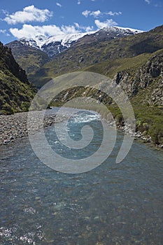 Pristine river in Valle Chacabuco, northern Patagonia, Chile. photo