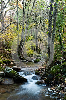 Rio Balozano in autumn long exposure silky water autumn colors