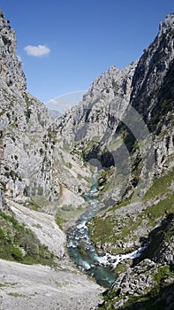 Rio cares river at Senda en la Ruta del Cares photo