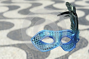 Rio Carnival Mask Copacabana Sidewalk