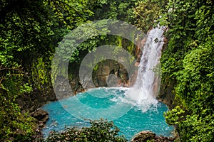 Rio Celeste waterfall in the jungle