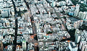 Rio de Janeiro aerial shot during sunset