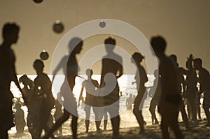 Rio de Janeiro Beach Silhouettes Brazilians Playing Altinho