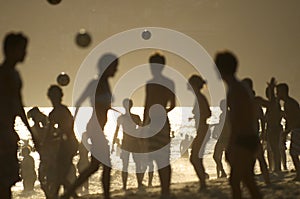 Rio de Janeiro Beach Silhouettes Brazilians Playing Altinho photo