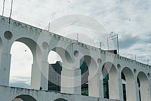 Rio de Janeiro, brasil - september 12th 2023 the Carioca Aqueduct, known as Arcos da Lapa