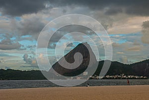 Rio de Janeiro, Brazil: Beautiful landscape overlooking the Flamengo beach in cloudy weather