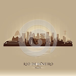 Rio de Janeiro Brazil city skyline vector silhouette