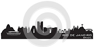 Rio de Janeiro Brazil city skyline vector silhouette