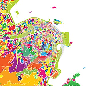 Rio de Janeiro, Brazil, colorful vector map