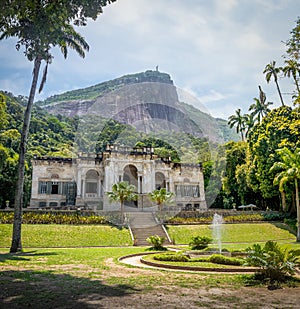 Parque Lage with Tijuca Forest and Corcovado Mountain on background - Rio de Janeiro, Brazil