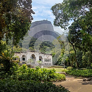 Parque Lage with Tijuca Forest and Corcovado Mountain on background - Rio de Janeiro, Brazil