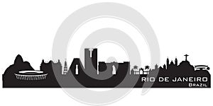 Rio de Janeiro Brazil city skyline vector silhouette photo