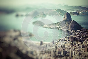 Rio de Janeiro, Brazil. Suggar Loaf and Botafogo beach viewed fr