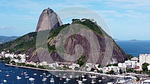 Rio de Janeiro Brazil. Tropical beach scenery. Postalcard of coastal city