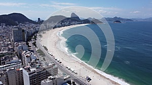 Rio de Janeiro Brazil. Tropical beach scenery. Postalcard of coastal city