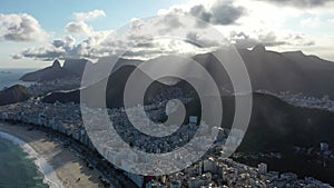 Rio de Janeiro Brazil. Tropical beach scenery. Postalcard of coastal city