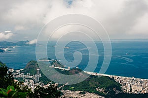 Rio de Janeiro, Brazil, view from the CHrist the Redemtor stuate at a sunny day