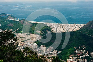 Rio de Janeiro, Brazil, view from the CHrist the Redemtor stuate at a sunny day