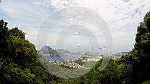 rio de janeiro city time lapse from the hills beautiful coast landscape sunny day clouds
