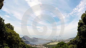 rio de janeiro city time lapse from the hills beautiful coast landscape sunny day clouds