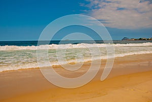 Rio de Janeiro, Copacabana beach, Brazil: Beautiful landscape with sea and beach views. The most famous beach in Rio de Janeiro