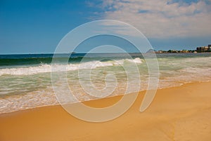 Rio de Janeiro, Copacabana beach, Brazil: Beautiful landscape with sea and beach views. The most famous beach in Rio de Janeiro