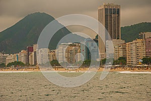 Rio de Janeiro, Copacabana beach, Brazil: Beautiful landscape with sea and beach views. The most famous beach in Rio de Janeiro