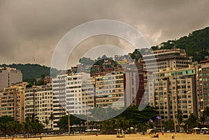 Rio de Janeiro, Copacabana beach, Brazil: Beautiful landscape with sea and beach views. The most famous beach in Rio de Janeiro