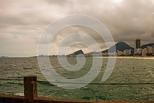 Rio de Janeiro, Copacabana beach, Brazil: Beautiful landscape with sea and beach views. The most famous beach in Rio de Janeiro