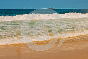 Rio de Janeiro, Copacabana beach, Brazil: Beautiful landscape with sea and beach views. The most famous beach in Rio de Janeiro