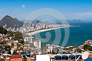 Rio de Janeiro Favela and Ipanema Beach View