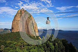 Rio de Janeiro - Pao de Acucar - Sugar loaf mountain and cable car.