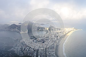 Rio de Janeiro`s Ipanema beach in cloud