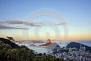 Rio de Janeiro Skyline at Dusk - View from Mirante Dona Marta photo