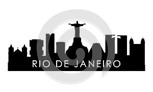 Rio De Janeiro skyline silhouette.