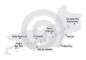 Rio de Janeiro State cities map