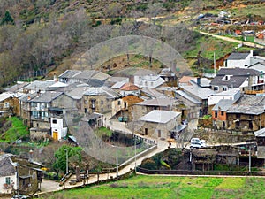 the ancient village of Rio de Onor in Portugal photo