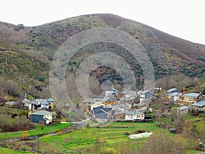 the ancient village of Rio de Onor in Portugal photo