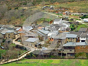 the ancient village of Rio de Onor in Portugal photo