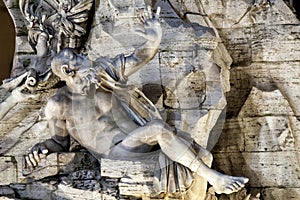 Rio della Plata, Fontana dei Quattro Fiumi. Piazza Navona, Rome. Italy