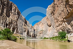 Rio Grande entering the Santa Elena canyon in Big Bend NP