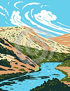 Rio Grande River That Begins in Colorado and Flows to Gulf of Mexico WPA Poster Art photo