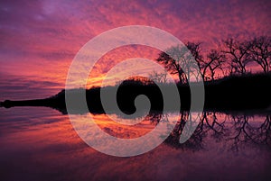 Rio Grande river at sunset