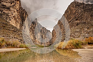 Rio Grande water reflects the walls of Santa Elena Canyon photo