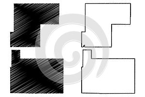 Rio Grande and Weld County, Colorado U.S. county, United States of America,USA, U.S., US map vector illustration, scribble photo