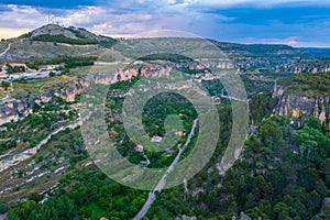 Rio Huecar passing Spanish town Cuenca. photo