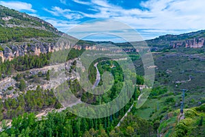 Rio Huecar passing Spanish town Cuenca. photo