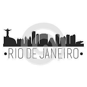 Rio Janeiro Brazil. City Skyline. Silhouette City. Design Vector. Famous Monuments.