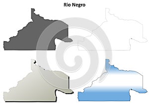 Rio Negro blank outline map set